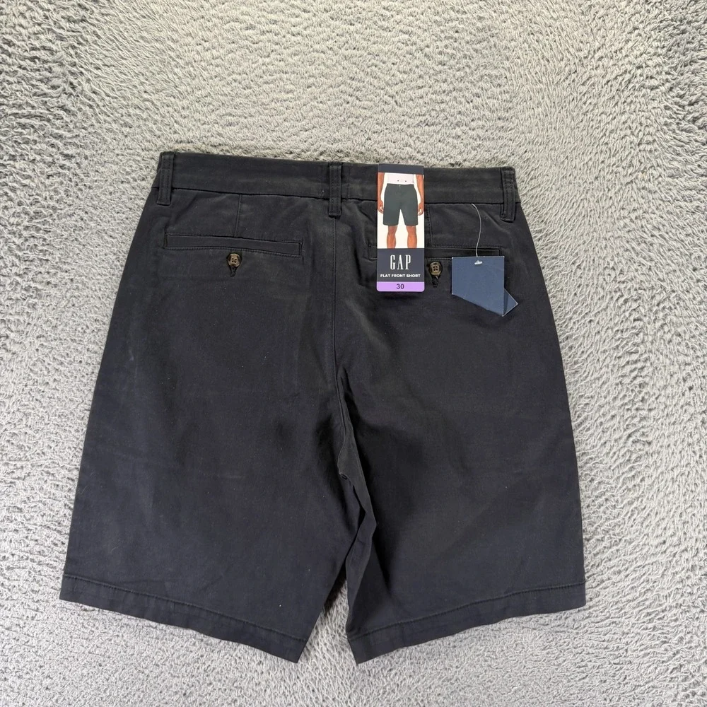 Gap Shorts Men 30 Black Cotton Chino Preppy Travel Workwear Summer Beach Stretch